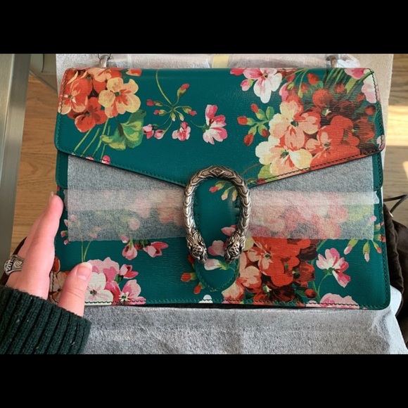 Gucci Large Dionysus Blooms Shoulder Bag  in Green new in DUSTBAG - Picture 7 of 10
